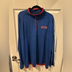 Chicago Cubs New Era Quarter Zip Pullover XL Blue MLB Authentic